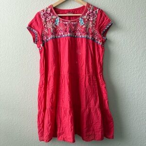 Johnny Was Red Embroidered Tunic-PLEASE READ DESCRIPTION